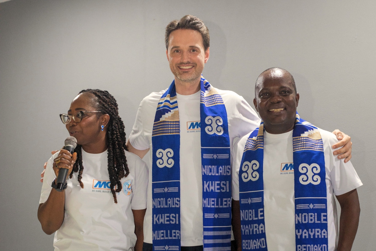 Nicolaus M. Müller, Group Managing Director of MC-Bauchemie Müller GmbH & Co. KG, together with Noble Bediako, Managing Director of MC-Bauchemie Ghana